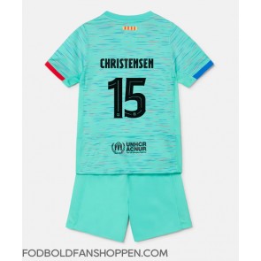 Barcelona Andreas Christensen #15 Tredjetrøje Børn 2023-24 Kortærmet (+ Korte bukser)